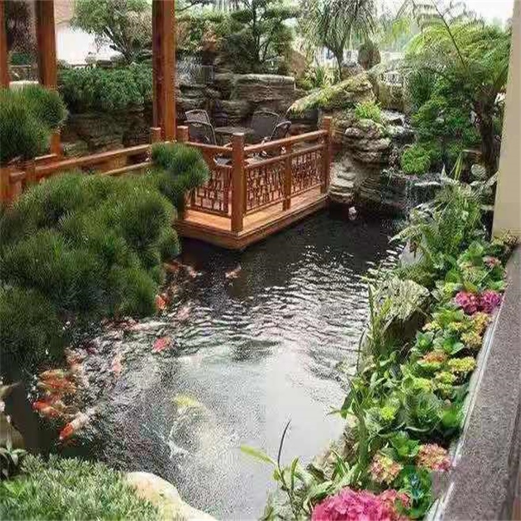 江阴庭院设计鱼池假山建造图